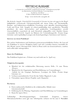 Kritische Ausgabe Praktikum - Institut für Germanistik