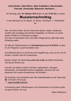 Musiziernachmittag - St. Marien Berlin