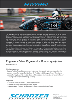 Engineer - Driver Ergonomics Monocoque (m/w)