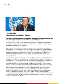 S.E. Ban ki-moon, Generalsekretär der Vereinten Nationen