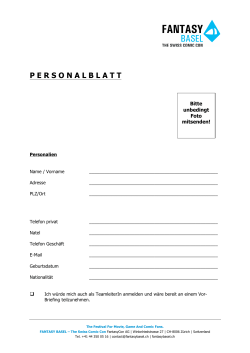 personalblatt - Fantasy Basel