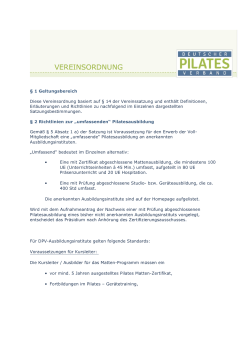 Vereinsordnung - Deutscher Pilates Verband