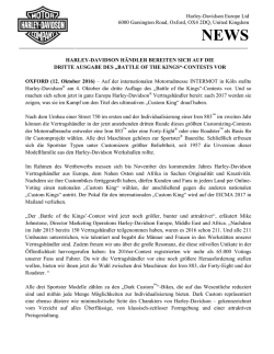 HARLEY-DAVIDSON HÄNDLER BEREITEN SICH AUF DIE
