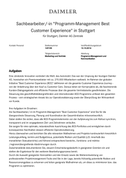 "Programm-Management Best Customer Experience" in