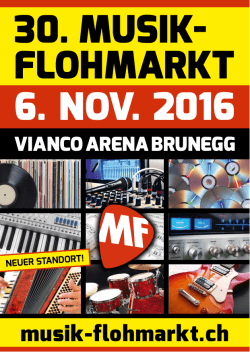 30. Musik- Flohmarkt 6. Nov. 2016