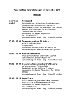17:00 - 21:00 Gesundheitsorientiertes Krafttraining - Oberberg