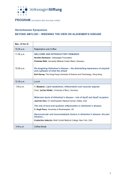 Herrenhausen Symposium BEYOND AMYLOID
