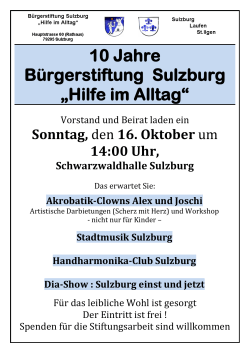 10 Jahre Bürgerstiftung Sulzburg „Hilfe im Alltag“
