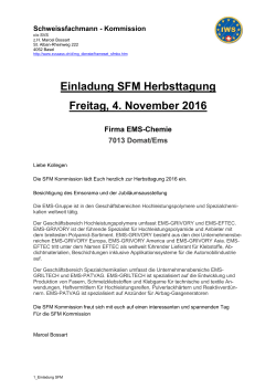 Einladung SFM Herbsttagung Freitag, 4. November 2016
