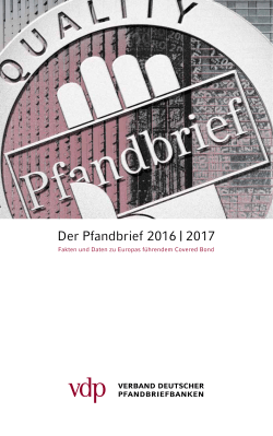 Der Pfandbrief 2016 | 2017 - Verband deutscher Pfandbriefbanken