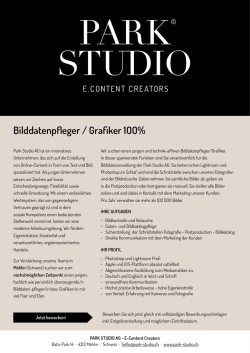 Park Studio Stelleninserat - Grafiker