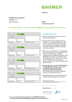 Bonuskarte für Erwachsene 2017