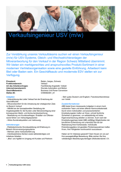 Verkaufsingenieur USV (m/w)
