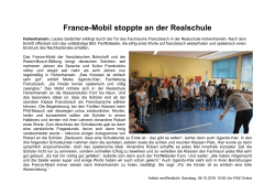 France-Mobil stoppte an der Realschule