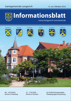 Infoheft Samtgemeinde Lengerich Oktober 2016