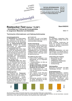 CLINITEST &reg; Restzuckerbestimmung