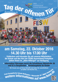 Tag der offenen Tür - Freie Evangelische Schule Weißenfels