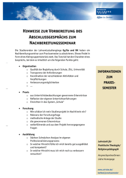 Hinweise zur Vorbereitung des Abschlussgespr&auml;chs zum