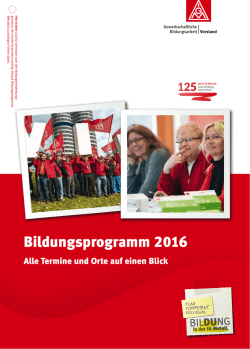 IG Metall Bildungsprogramm 2016