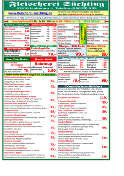 zur Karte/Preisliste - Fleischerei Süchting