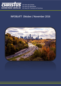 INFOBLATT Oktober / November 2016 - Christus