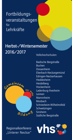 Regionale Fortbildungen  - vhs Eberbach