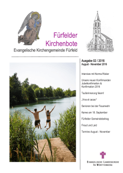 Gemeindebrief Aug - Nov 2016 - Evang. Kirchengemeinde Fürfeld