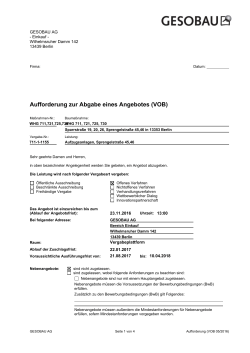 Aufforderung zur Abgabe eines Angebotes (VOB)