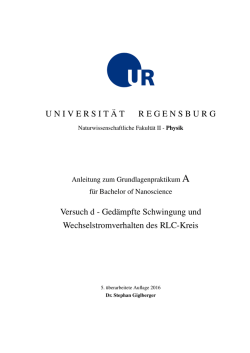 Versuch d - Physik - Universität Regensburg