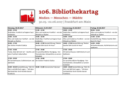 Dienstag, 30.05.2017 Mittwoch, 31.05.2017 Donnerstag, 01.06.2017