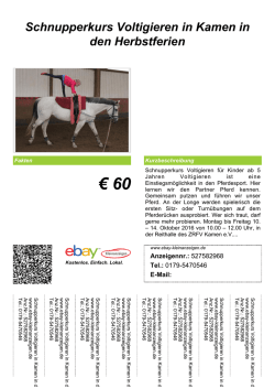 Schnupperkurs Voltigieren - Kamen