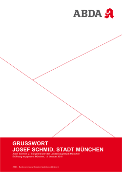 grusswort josef schmid, stadt m&uuml;nchen