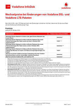 InfoDok 129: Wechselpreise bei Änderungen von Vodafone DSL