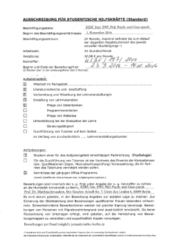 Institut f&uuml;r Erziehungswissenschaften, 41h/Monat, 24 Monate