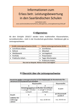Informationen zur Leistungsbewertung