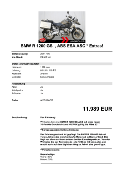 Detailansicht BMW R 1200 GS €,€ABS ESA ASC * Extras!