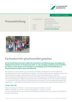 Pressemitteilung - Universität Bayreuth