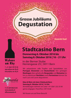 Degustation im Stadtcasino Bern 2016