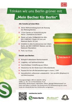 Trinken wir uns Berlin grüner mit „Mein Becher für Berlin“