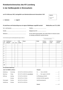 Meldebogen Kreiskaninchenschau