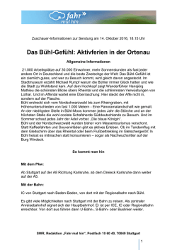 Informationen zur Sendung in einer PDF zum Herunterladen