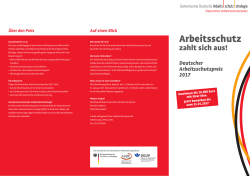 Flyer „Deutscher Arbeitsschutzpreis 2017“