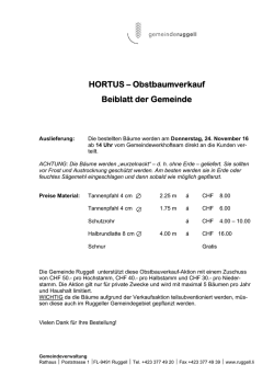 HORTUS – Obstbaumverkauf Beiblatt der Gemeinde