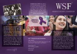 dazu im WSF Flyer! - Women`s Security Foundation