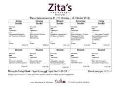 Menu Kalenderwoche 41 (10. Oktober – 14. Oktober 2016)