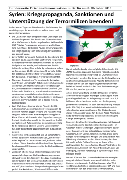 Syrien: Kriegspropaganda, Sanktionen und