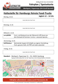 Speiseplan Workport (Papenreye, HH-Groß - Lunch