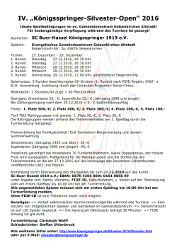 IV. &bdquo;K&ouml;nigsspringer-Silvester-Open&ldquo; 2016