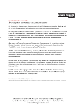 ILG vergr&ouml;&szlig;ert Beraterkreis um Karl Reinitzhuber