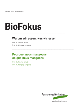 BioFokus Nr. 92 - Forschung für Leben